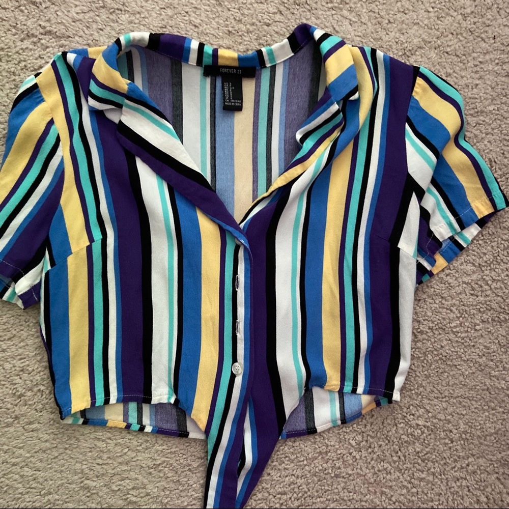 forever 21 cropped striped top